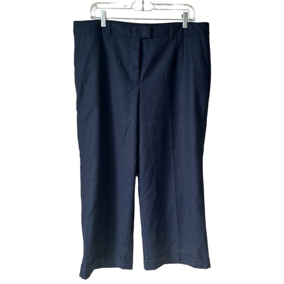 Talbots Size 16 Wool Lined Cuffed Trousers Cropped - Picture 1 of 4